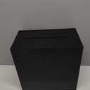 Source One Premium Acrylic Cube Donation Box with Deluxe Rear Open Door and Cam Lock Suggestion Box (12 Inch, Black)