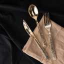 Pebble Gold Cutlery Set Disposable Flatware - Bulk Case of 768 (24 packs x 32) - Party, Catering & Event Use