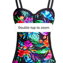 Women's Underwire Tummy Control Swimsuit Top with Push Up - No Bottom Included M Floral