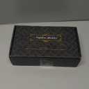 Wican Guest Towel Holder Tray for Bathroom, Oak and Iron Napkins Holder for Powder Room Dinning Table Wooden Basket for Disposable Paper Hand Towels Matte Black (9.06 x 5.51 x 2.56 inches)