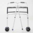 Cardinal Health CWAL0010B Heavy Duty Dual Release Aluminum Walker with 5IN Dual Front Wheels, Bariatric, 33-43IN, 500LB, 2 Walkers