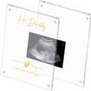 Blinking Stars Acrylic Ultrasound Picture Frame- Hi Daddy Cute Pregnancy Announcement Sign, Baby Reveal Ideas For Husband, Dad To Be Gifts- Nursery Decor Baby Sonogram Photo Frame