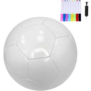 Soccer Ball Size 5 Pure Color DIY Kids Gift Painting Together with 8 Painting Pens and Air Pump