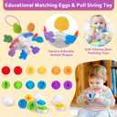 Baby Toys for 6 to 12 Months, Montessori Sensory Bins & Teething Toys, 6 in 1 Stacking Blocks, Rings, Eggs, Spinner, Crab Shape, 27 Pieces, Ages 6-36 Months