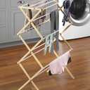 Whitmor Foldable Clothes Drying Rack: 3 Tier Laundry Drying Rack, Collapsible Drying Rack Clothing, Portable Space Saving Clothing Rack for Indoor Outdoor, 17.0 L x 29.5 W x 43.5 H, Wood