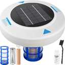 Solar Pool Ionizer - Floating Pool Cleaner for Swimming Pools Up to 45,000 Gallons, Large Solar Panel & Durable Copper Anode, Clear Water with Minimal Effort