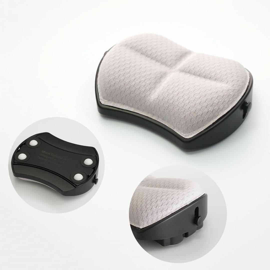 Ergonomic Mouse Wrist Rest - Adjustable Height with Rolling Base,Comfortable Computer Mouse Wrist Support,Resilience Support During Work, Pain Relief, Anti-Fatigue (White)