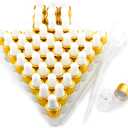 Sample Dropper Bottles, Mini Dropper Bottles with 2 Pcs Plastic Droppers for Traveling Essential Oils DIY Cosmetic Liquid Sample Perfume (Gold, 1ML)