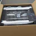 Floor Mobile TV Stand with Power Outlet, Rolling TV Cart for 27-65 Inch OLED LED Monitors, 6 Levels of Height Adjustment, Ambient Lighting on The Bottom Wheels Holds up to 88lbs, 400x400mm (Grain)