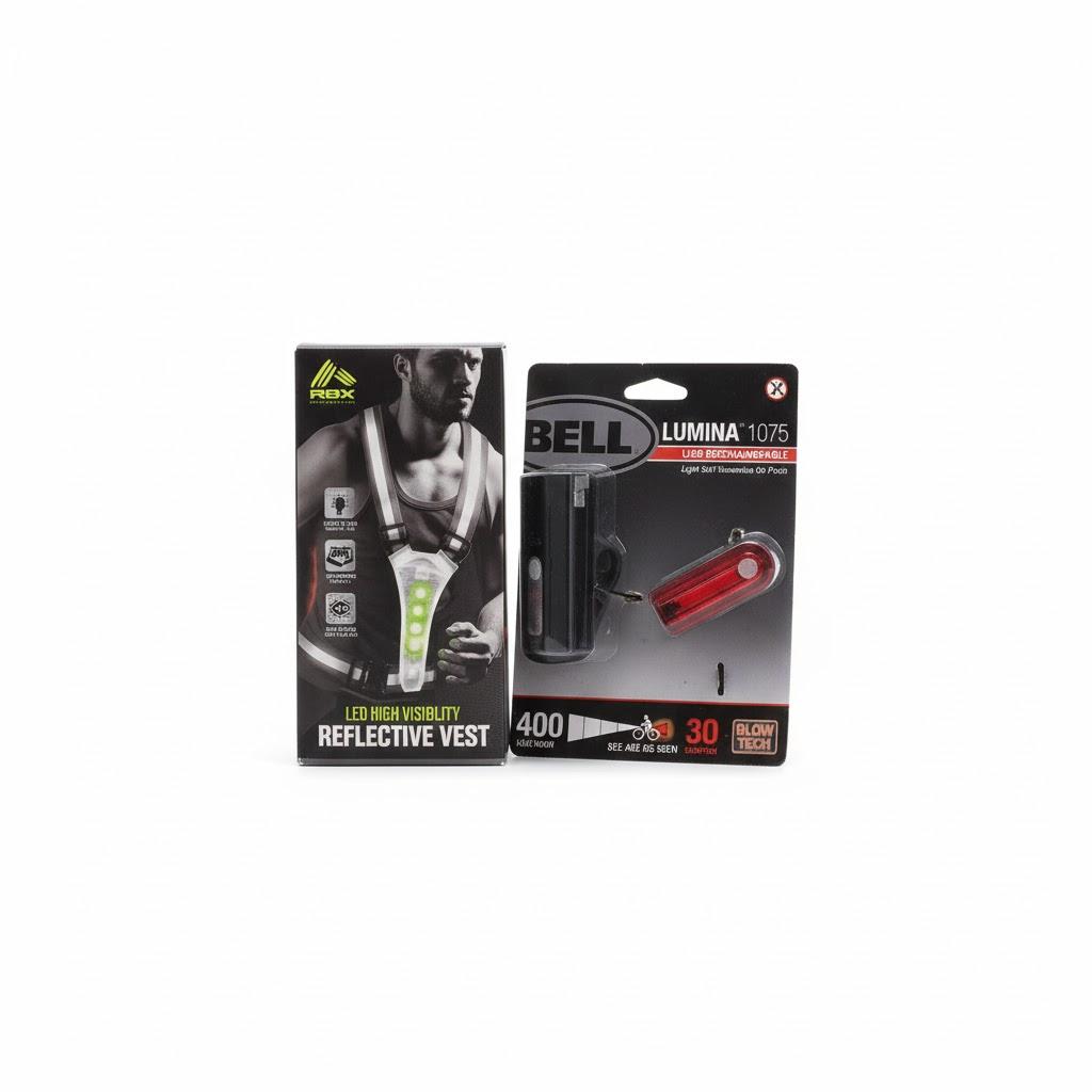 Bike Set LED High Visibility Reflective Vest And Light Set