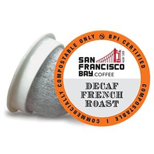 San Francisco Bay Compostable Coffee Pods - DECAF French Roast (36 Ct) K Cup Compatible including Keurig 2.0, Dark Roast, Swiss Water Processed