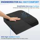 Extra Large Office Chair Cushion (19"x17"x3"), Seat Cushion with Honeycomb Message Dots & High-Resilient Foam for Back & Tailbone Pain Relief, Butt Pillow for Long Sitting, Car Seat, Wheelchair, Floor