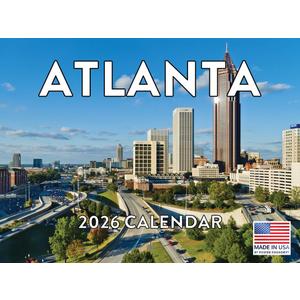 2 x Atlanta Calendar 2026 Wall 12 Month Monthly GA Scenic Georgian Souvenirs ATL Themed Gifts | American Made In The USA
