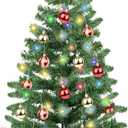 3 Ft Premium Green Christmas Tree Dual Color Change 12 Modes Timer DIY 50 Warm White & Colored Lights 15 Ball Ornaments Star Battery Operated Small Artificial Full Xmas Tree Table Indoor Holiday Decor