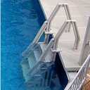 Adjustable 24 Inch in-Pool Step Ladder for Above Ground Pools, White ?for Above-Ground Pool (1 Pcs), Shipping from The USA
