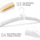 TOPIA HANGER Padded Hangers for Women Clothing,17-inch Satin Hangers 10 Pack Thick Foam Padded No Shoulder Bump for Sweaters, Coat, Blouses, Dresses-White, CT18W-10