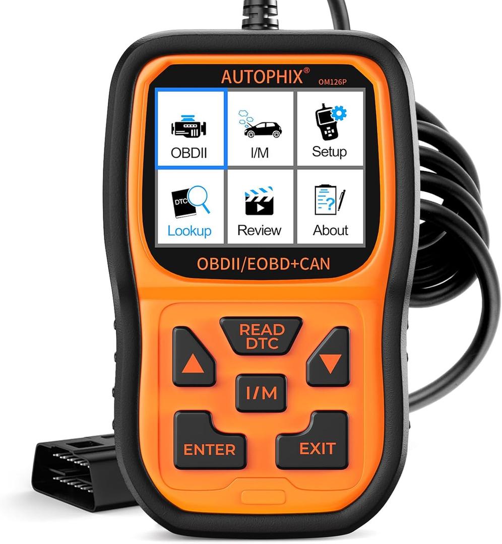 AUTOPHIX OM126P OBD2 Scanner, Check Engine Light Code Reader, Car Code Scanner for Automotive Diagnostic, Read & Clear Fault Code, Pass Smog Test, Live Data, for All US Cars After 1996 (Orange)
