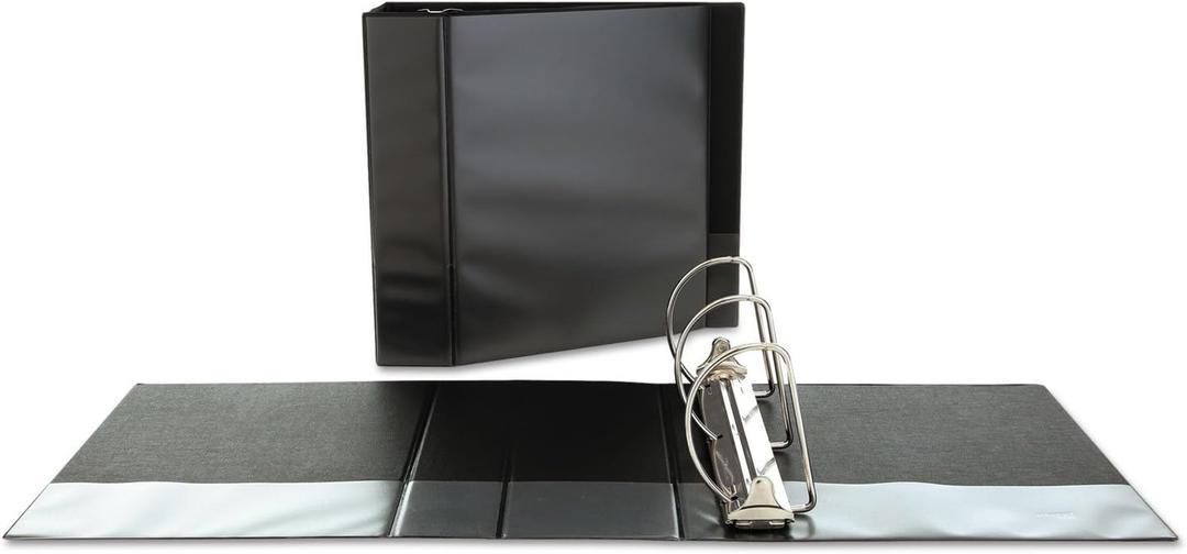 Universal 20998 Slant-Ring Economy View Binder, 5" Capacity, Black (White)