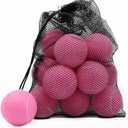 Magicorange Tennis Balls, 12 Pack Advanced Training Tennis Balls Practice Balls, Come with Mesh Bag for Easy Transport, Good for Beginner Training Ball (Pink)