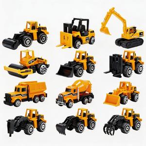 CUTE STONE 12 Pack Small Alloy Construction Truck Toy Kids, Boys