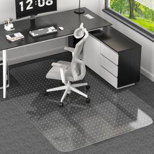 Office Chair Mat for Low Pile Carpeted Floors with Lip, 48" x 60"