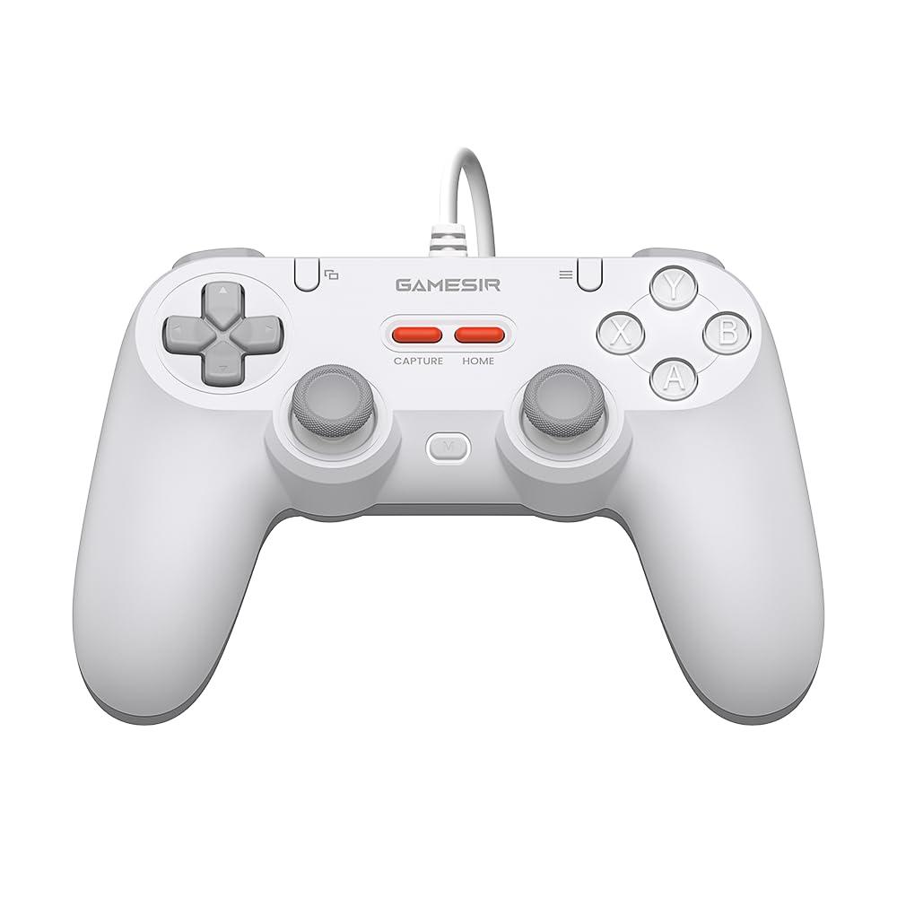 GameSir Tegenaria Lite Wired Game Controller For Switch, Android, iOS, PC, Steam With Retro 90s Design, Hall Effect Sticks, 1000Hz Polling Rate, Dual Rumble Motors, Mappable Back Buttons, Ultra-Low Latency, Ergonomic Design -Serene White