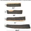 Skyflame 4pcs Fireplace Ceramic Wood Logs Gas Heat Resistant Realistic Artificial Stackable Decoration Logs, All Types Indoor or Outdoor Fireplace and Fire Pit, Clean Burning Accessories