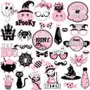 KatchOn Pink Halloween Photo Booth Props - Pack of 30 | Cute Kids Props, Pink Decorations | Picture Props for Party