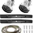 42" Lawn Mower Deck Rebuild Kit Compatible with MTD LT4200 M155-42 M175-42 T1000 T1400 T1800, 2 Spindle Assemblies, 2 Flat Pulleys 618-06991 918-06991, 2 Blades, 1 Belt (96 1/2")