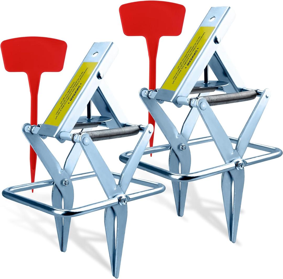 2 Pack Mole Traps,Galvanized Steel Scissor Trap,Reusable Mole Trap Killer,Easy Set Mole Eliminator Trap for Lawns