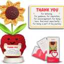 Gossby Appreciation Gift for Women - Handmade Positive Apple Crochet - Thank You for Listening - Thank You, Christmas, Birthday, Positive Gift for Teacher, Mom, Friend, Coworker - Knitted Decor