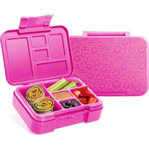 Simple Modern Bento Lunch Box for Kids | BPA Free, Leakproof, Dishwasher Safe | Lunch Container for Girls and Boys, Toddlers | Porter Collection | 5 Compartments | Happy Days