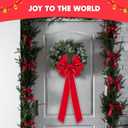 JOYIN 3PCS Big Red Velvet Christmas Bows, 30.7" Long by 10.6" Wide Giant Velvet Decor for Christmas Tree, Large Wreath Bows, Indoor Outdoor Holiday Xmas Decorations