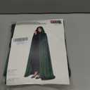 Velvet Hooded Cloak for Adults Full-Length Medieval Cape with Oversized Hood for Halloween Cosplay Gothic Wizard (Green, M)