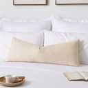 Kevin Textile 14x36 Inch Long Lumbar Cover 1 Pack Soft Boucle Textured Decorative Waterproof Rectangle Cushion Elegant Accent Pillows for Couch Sofa Chair Bed Home Decor Indoor Outdoor Beige