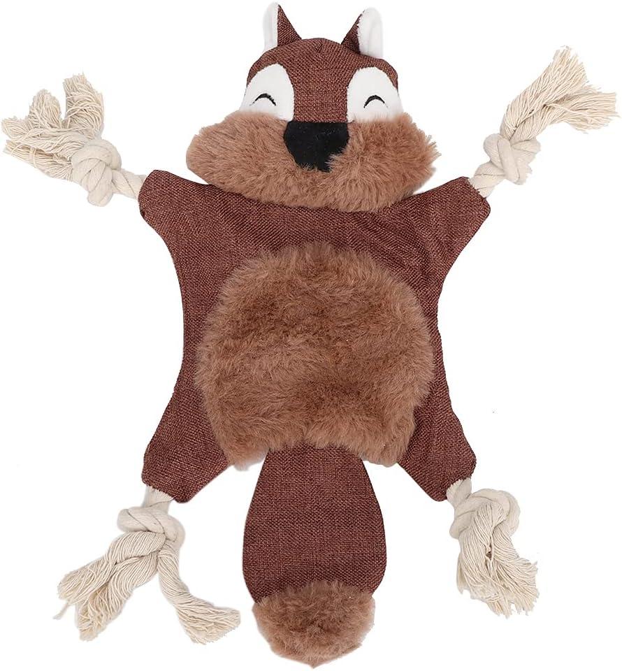 Soft Plush Pet Sounding with Ringing Paper Teeth Cleaning Protection Chewing Biting Interactive Training Toy for Dogs (Brown)