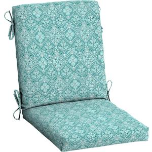 Arden Outdoor Dining Chair Cushion, 20 in x 20 in, Weather-Proof, Rain-Proof, Fade Resistant Patio Cushion for Patio, Dining, or Rocking Chairs 20 x 20, Turquoise Daphne Medallion (20"L x 20"W)