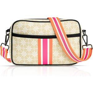 Checkered Crossbody Bum Bags for Women Nylon Checkered Purse Fanny Packs Sling Cross Body Bag with Adjustable Strap