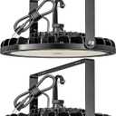 200W UFO LED High Bay Light 2PCS, 28000 LM with US Plug 5ft Cable, 5000K, Commercial Warehouse Shop Factory Barn Garage Area Lighting Fixture, Non-Dim