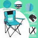 Shellwei 2 PCS Folding Camping Chair with Cupholder and Carry Bag Regular Size Colorful Breathable Portable Lightweight Lawn Chair with Side Pocket for Fishing Hiking Beach Outdoor Activity, 20" L X 20" W X 31.5" H
