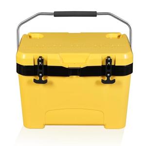 YELLOW JACKET 27 Quart Ice Cooler, Portable Ice Chest Hard Cooler Box with Retention Insulation and Heavy Duty Handle for Camping, Picnic, Beach, Drink, Beverage, Fishing,Yellow