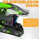 Yesmotor Youth Kids Motocross Helmet Full Face Motorcycle Dirt Bike Off-Road Mountain Bike BMX MX ATV Helmet with(Gloves Goggles Mask) 4Pcs Set - DOT Approved (Green,M)