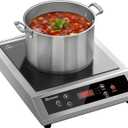 Stainless Steel Induction Cooktop, Professional-Grade Portable Induction Burner with Precise Temperature Control, 10-Hour Timer, 1800W Powerful Countertop Hot Plate
