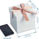 666White Gift Boxes with lids,12 Pcs Beautiful Squared White Boxes with Ribbon Perfect for Weddings,Christmas, Birthday,Valentines Day(15x15x15cm)