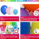 PERPAOL 146pcs Rainbow Balloon Arch Kit, 12 Assorted Multicolor Balloons for Birthday Party, Anniversary, Festival, Carnival Circus Decoration with Star Foil Confetti Balloons