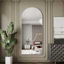 34"x76"Standing Mirror Full Length,Nano Glass Large Mirror Full Length, Arched Floor Mirrors,Silver Mirror,Tall Mirrors Full Body