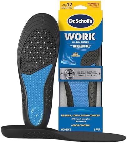Dr. Scholl's Work All-Day Superior Comfort Insoles with Massaging Gel - Designed for Men & Women with Hard-Working Feet, Eliminates Sore Muscles and Tired Legs, Arch Support Inserts with Odor Control Shoe Size 6-10