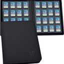 Toploaders Binder,Holds 640 Top Loaders,16 Pocket Top Loader Binder for 3" x 4"Rigid Cards,Double Sided Card Binder Abulm in 3"x4"Toploaders for Trading Cards Black