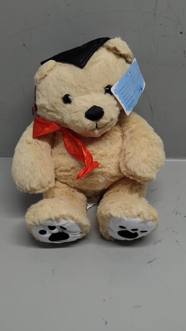 Tezituor 18inch Graduation Teddy Bear Stuffed Animals Plush with Black Cap, Big Brown Graduation Bear Toy Gift for Man Women