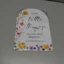 Floral Cards and Gifts Sign, 8 x 11 Inch White Arch Acrylic Wedding Sign with Holder, Wedding Sign for Ceremony and Reception, Wedding Decoration, Wedding Supplies - H01